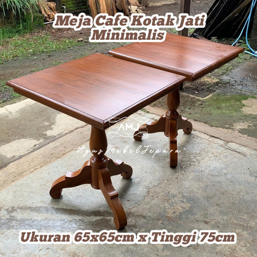 meja kotak cafe minimalis jati