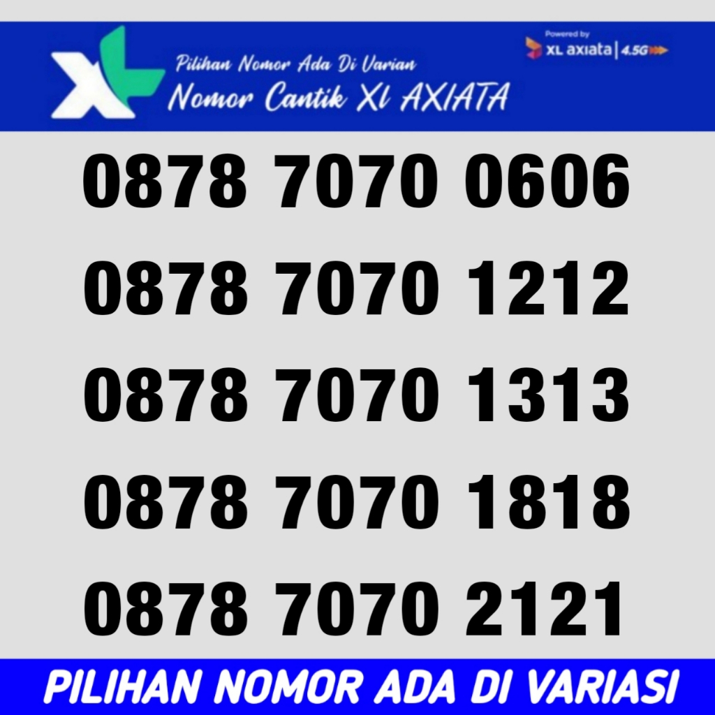 Kartu Perdana Nomor Cantik XL Axiata - SUPER SUPER MANIS - 0878 7070 0606 - 0878 7070 1212 - 0878 70