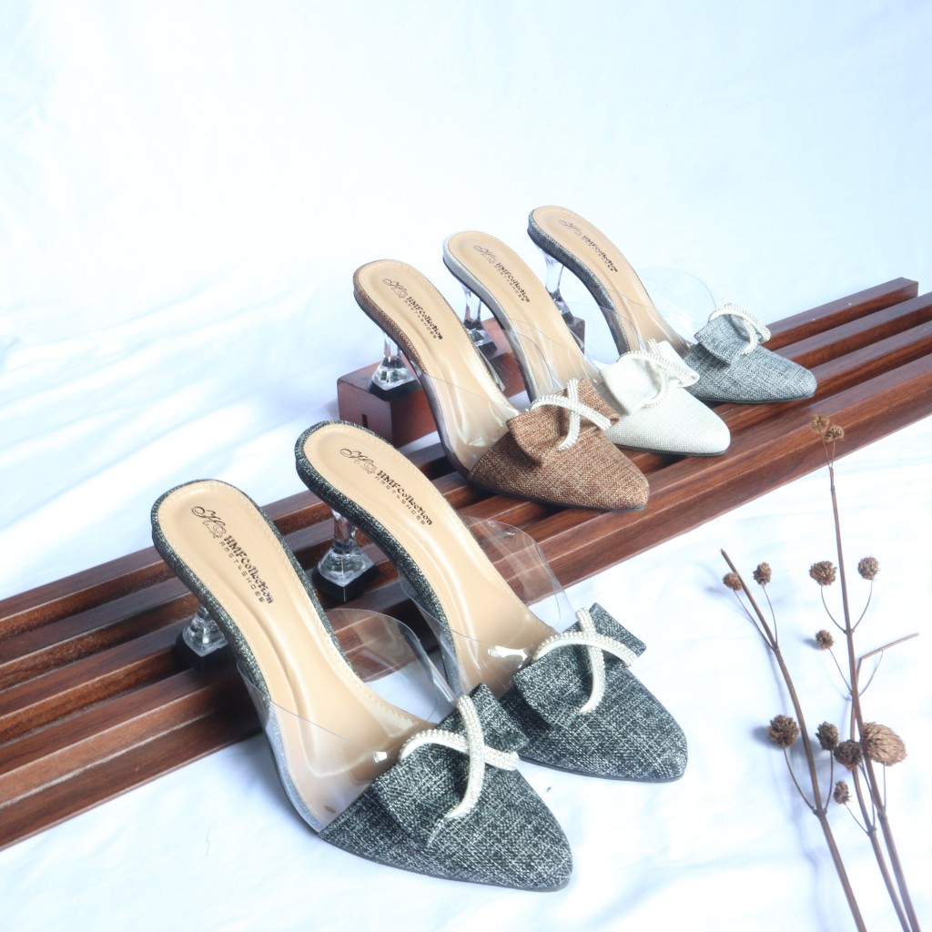 HMF Hefrosa Sepatu High Heels Kaca Wanita 7 cm JS09