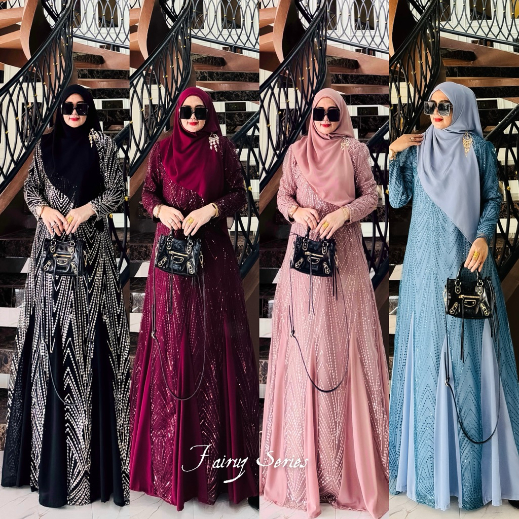 NEW FAIRUZ GAMIS PESTA BY AAIRIZ SET HIJAB FREE BROS TERBARU ORIGINAL GAMUS PREMIUM GAMIS PESTA MEWA