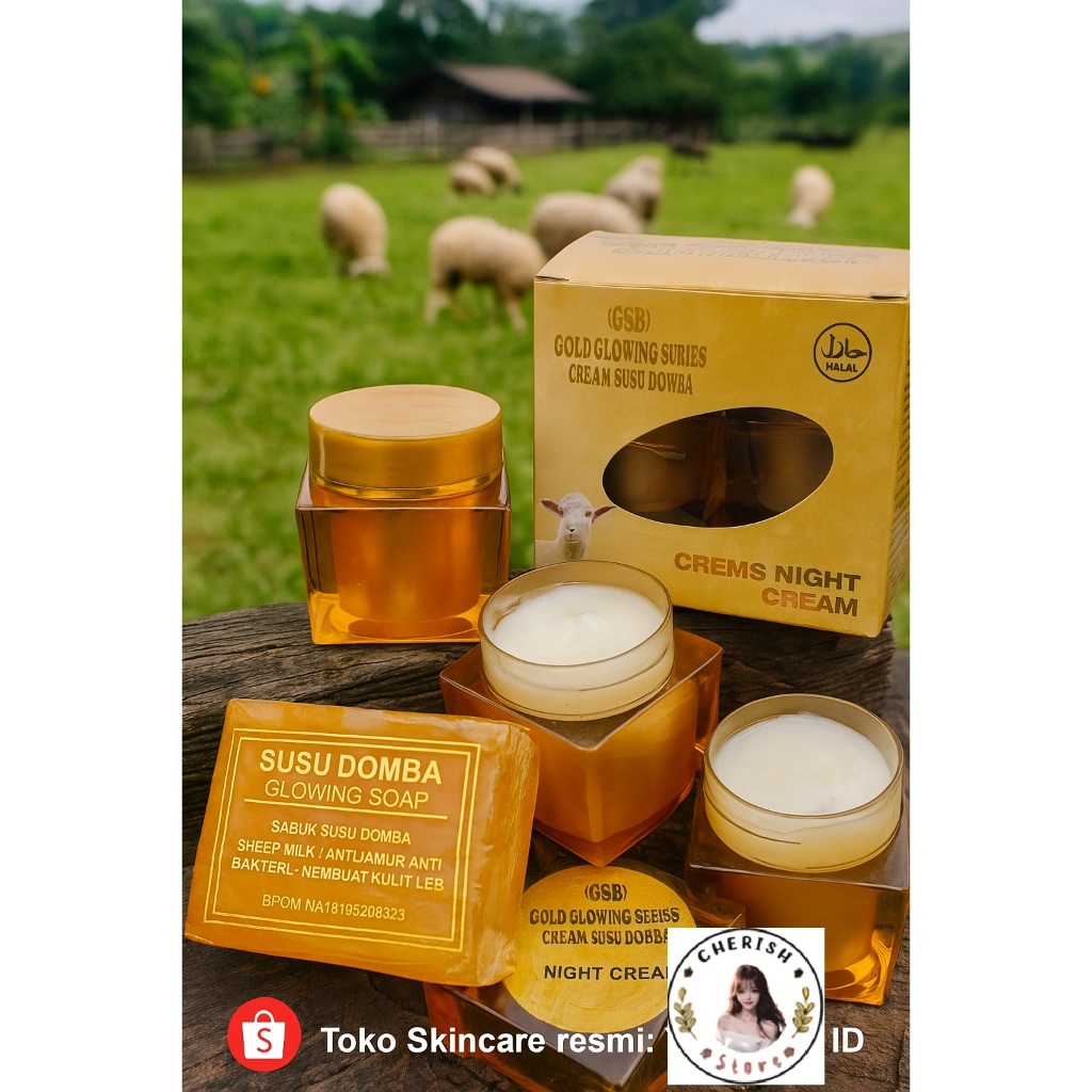 Perfect Wajah Gold Glowing Series Cream Collagen Burung Walet & Susu Domba (CSD) + Glowing Soap