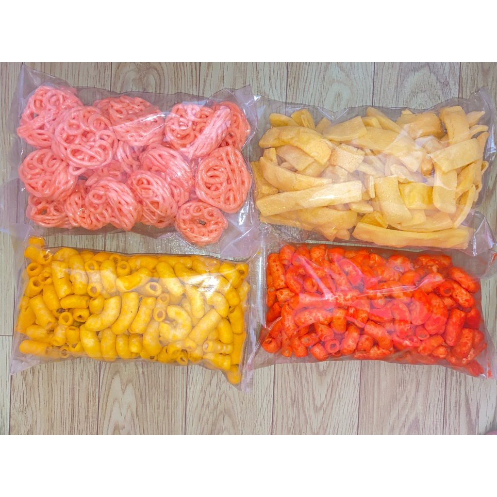 

PAKET PELANGI ( Makaroni Balado, Makaroni Jagung, Kerupuk Mawar Udang, Kerupuk Rambak)