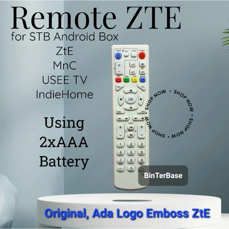 Remot STB Android remote TV BOX ZTE dens Indiehome tv Logo ZXV10 B860H B870H B700v5 Ori ada emboss d