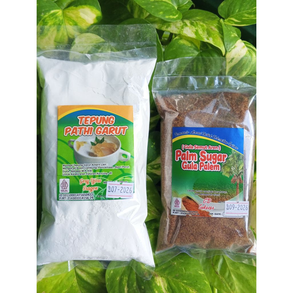 

Tepung garut original kemasan 1kg free 100gram gula aren