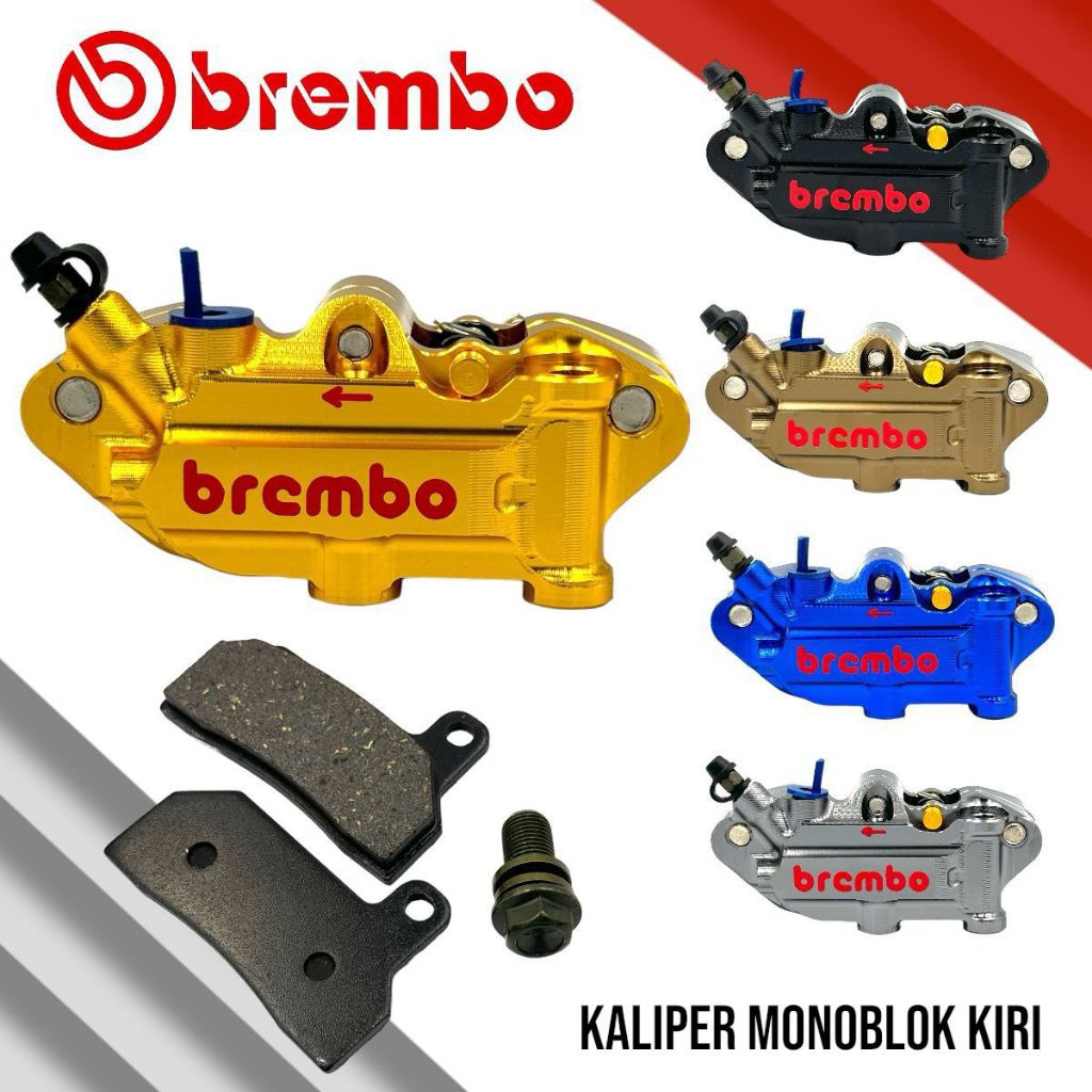 Kaliper Brembo Cnc Monoblok 4P / 4Piston Posisi Kiri Universal Tanpa Breket