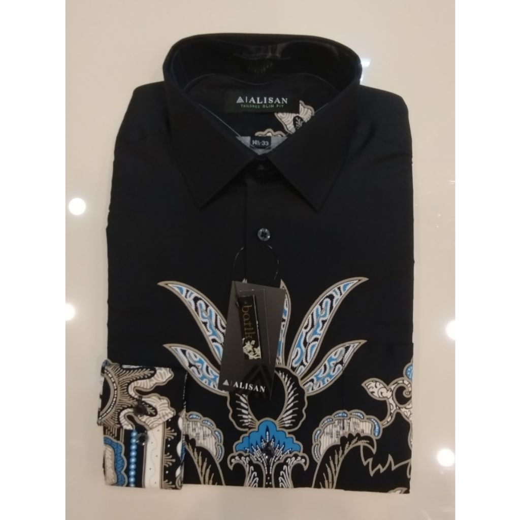 Alisan Batik Motif Bunga Lengan Panjang Slimfit