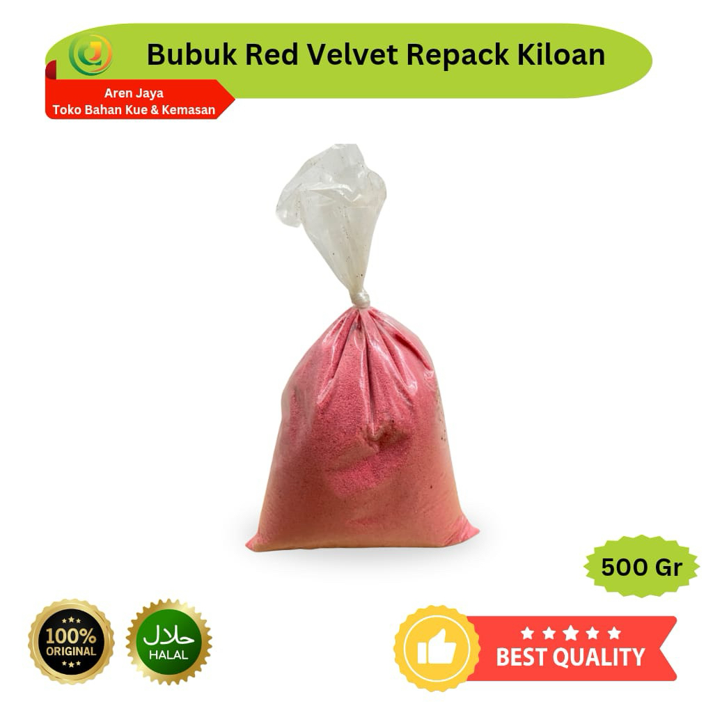 

Bubuk Minuman Topping Red Velvet Cake Powder Premium Repack Kiloan 250 & 500 Gram Original