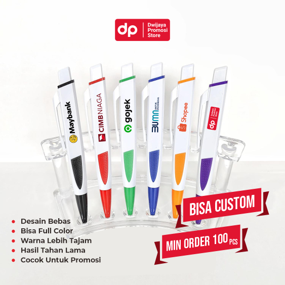 

Pulpen plastik Gepeng Promosi Custom Logo Printing UV