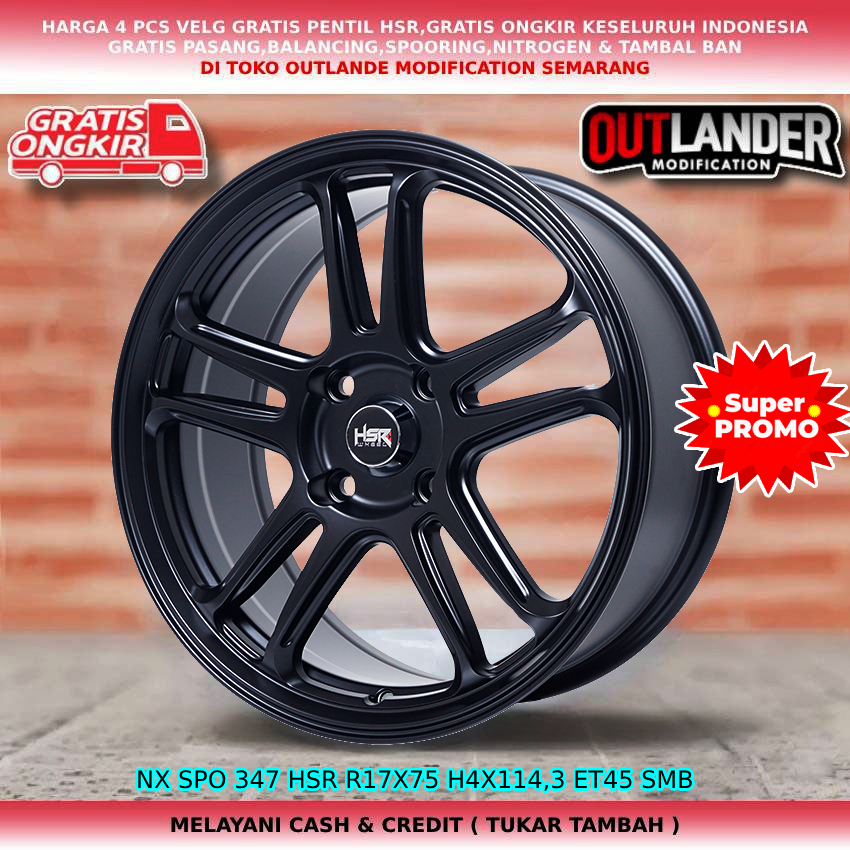 velg promo r17 untuk mobil Cefiro Evalia Galant Hiu Attivo Xenia Accord VTI dll hsr nx spo r17