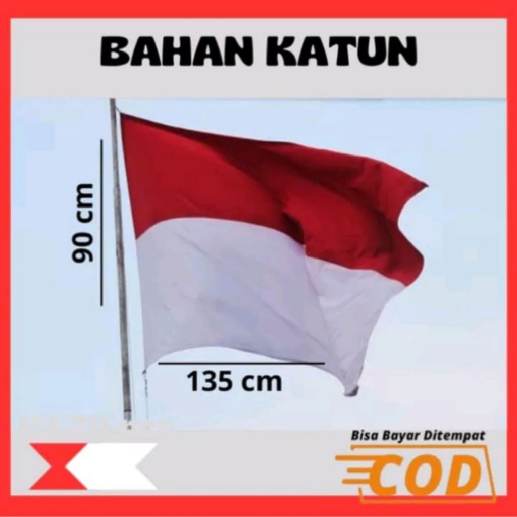 BENDERA MERAH PUTIH 135x90 BAHAN KATUN