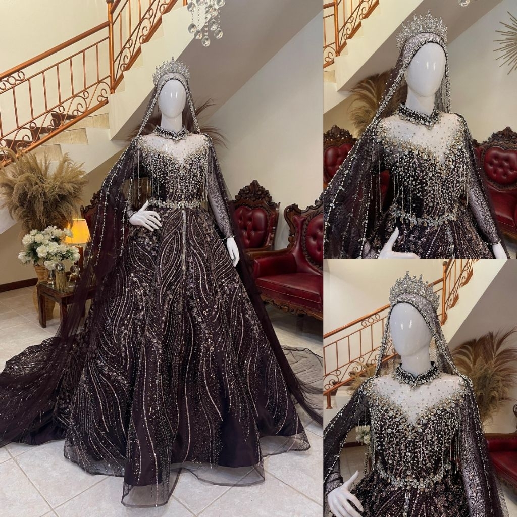 Gaun pengantin luxury / gaun pengantin mewah elegan / gaun pengantin premium