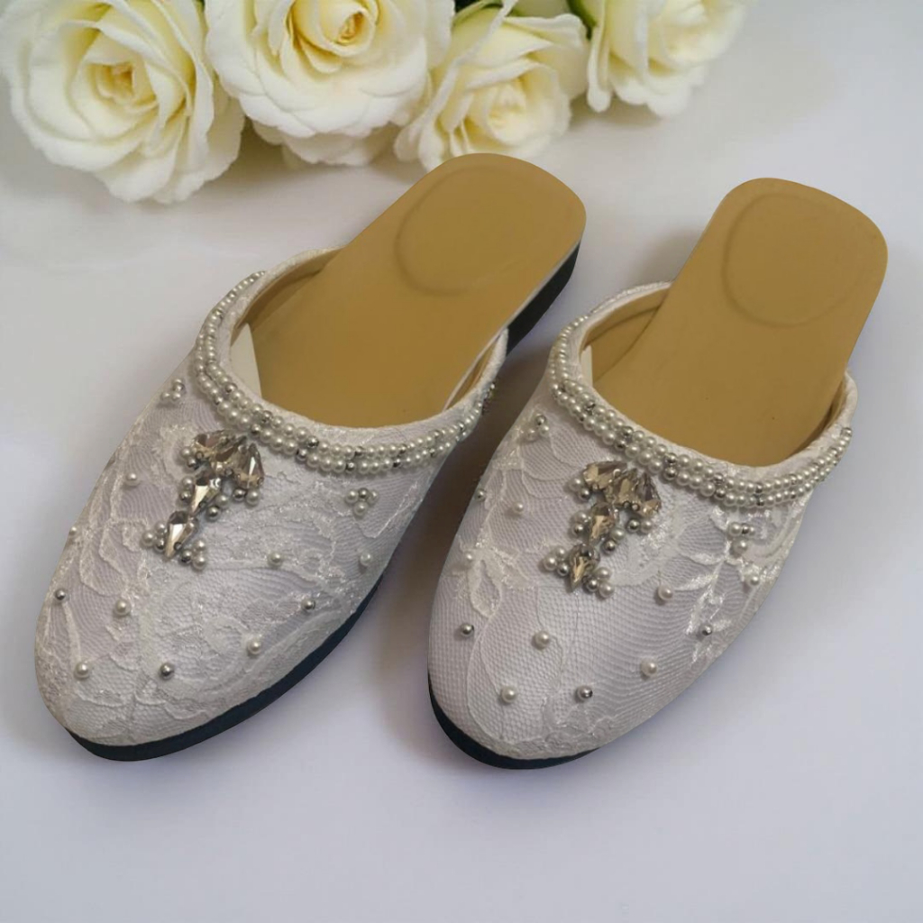 Selop Manten Pria Motif Brokat Payet Sepatu Bustong Pengantin Akad Nikah
