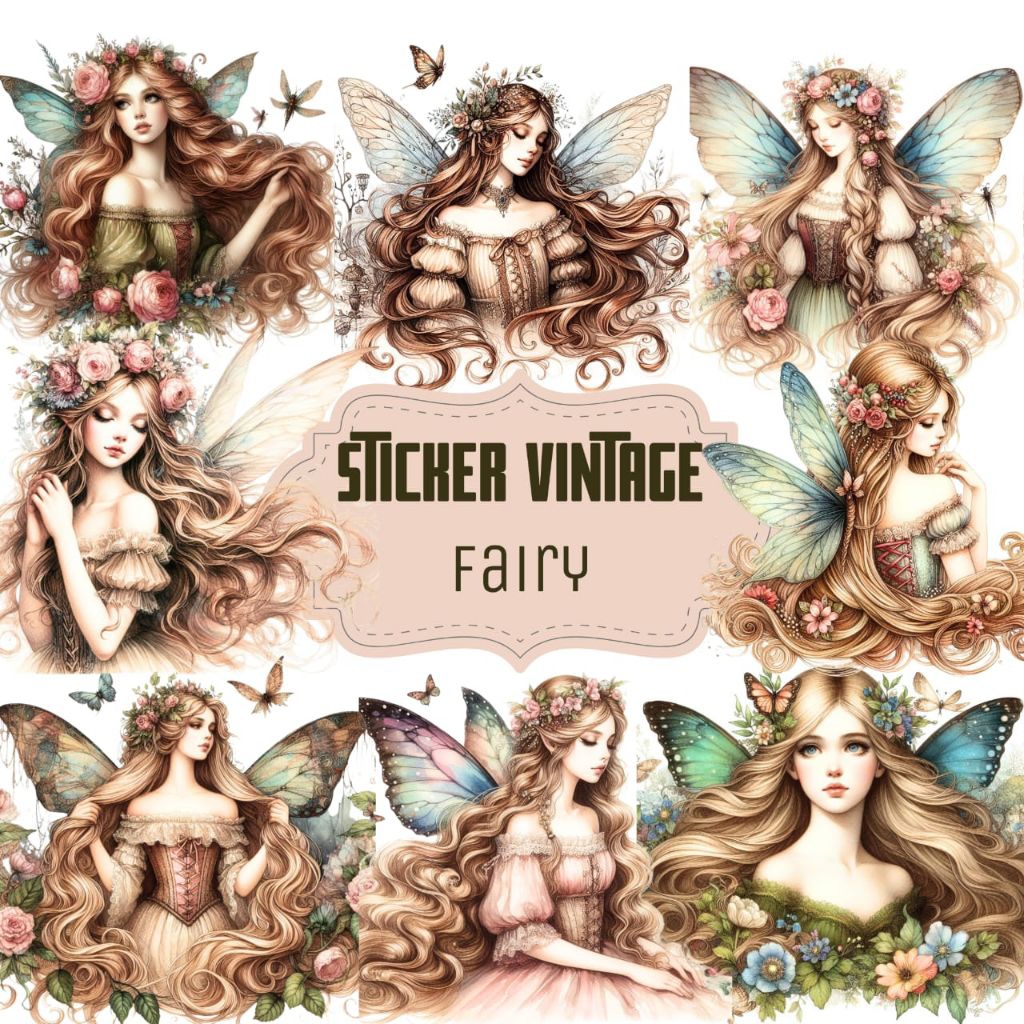 

Stiker Vintage FAIRY Deco Journal