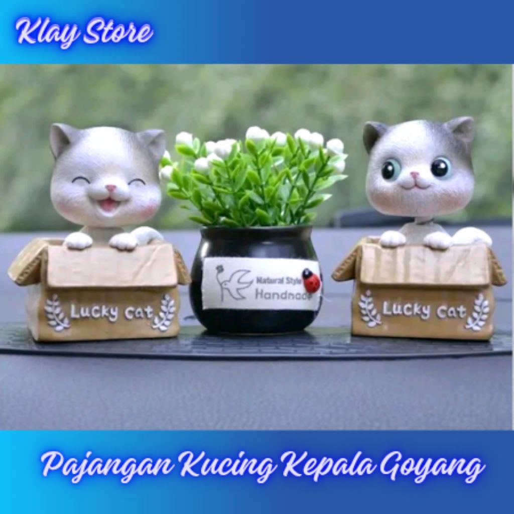 Kucing Kardus Kepala Goyang Pajangan Dashboard Mobil Mewah Keren Lucu Ornamen Kucing Yang Disimulasi