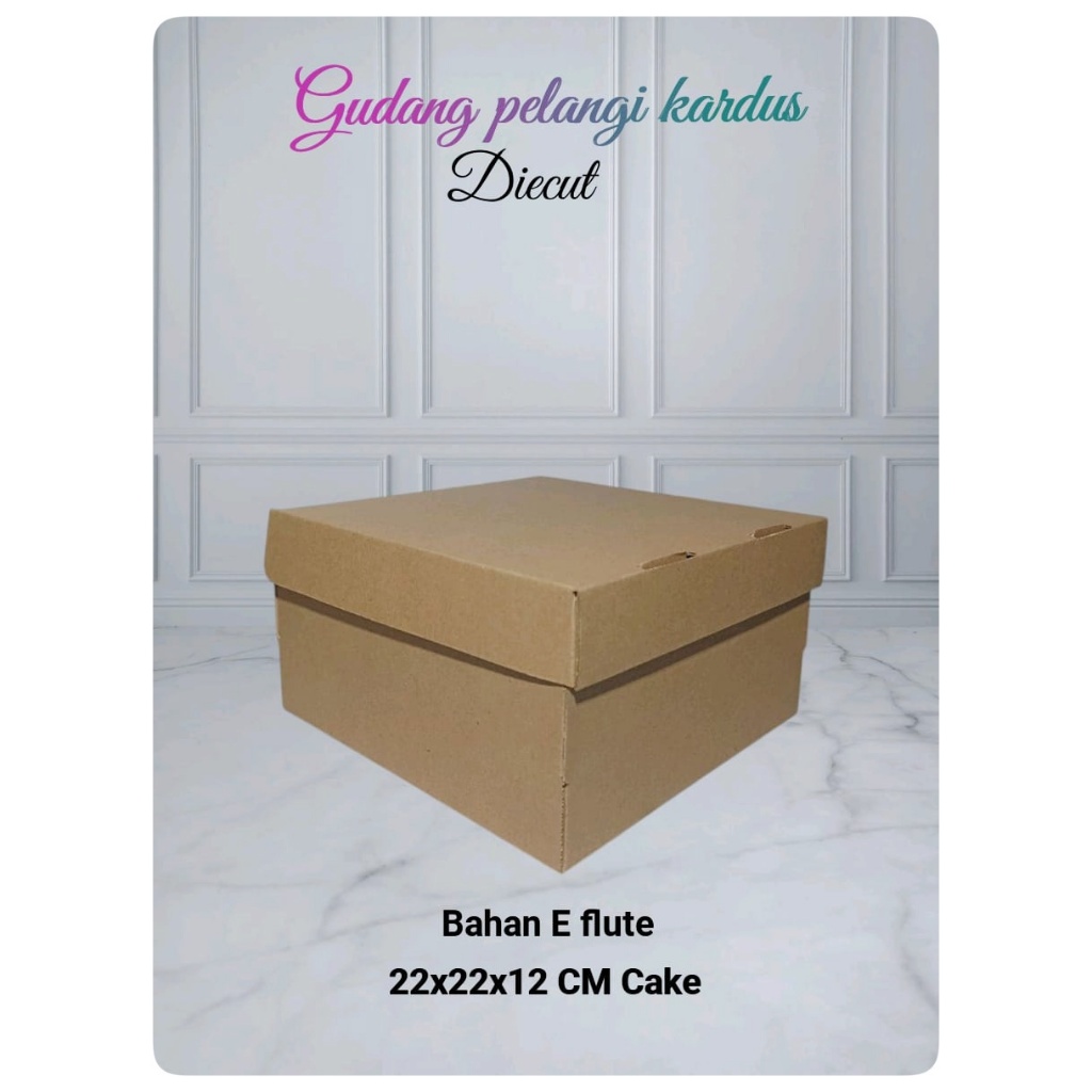 

kardus karton box uk. 22x22x12 cm .......model die cut/pizza CAKE
