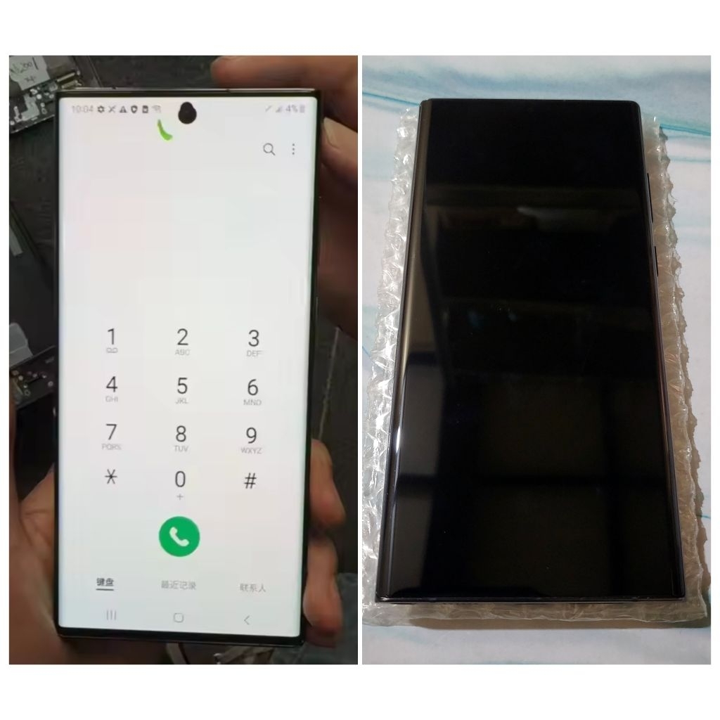 Lcd Samsung s22 ultra ori copotan minus tompel kecil dan noda hijau xh1601