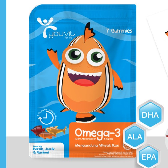 Youvit Multivitamin Omega 3 Anak 7S DHA, EPA dan ALA