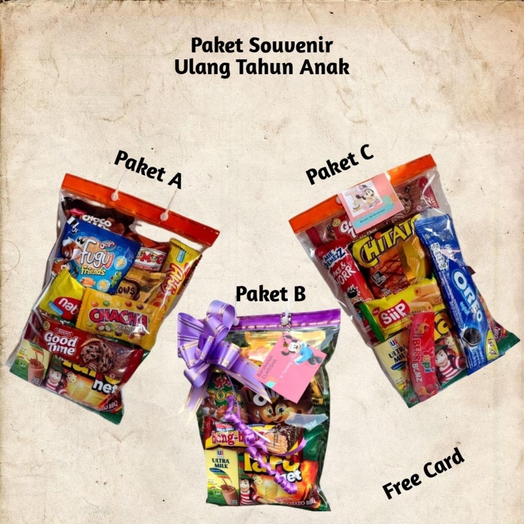 

Paket Ulang Tahun Anak - Snack Ulang Tahun Anak - Bingkisan Ulang Tahun Anak - Souvenir Ulang Tahun Anak
