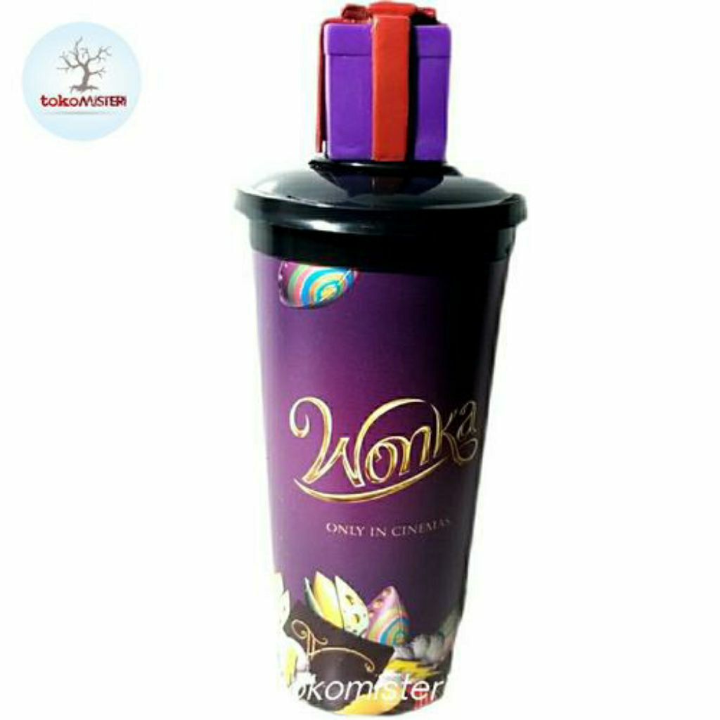 Topper Botol Gelas Tempat Minum Tumbler XXI 21 CGV Blitz Megaplex Willy Wonka Charlie And Chocolate 