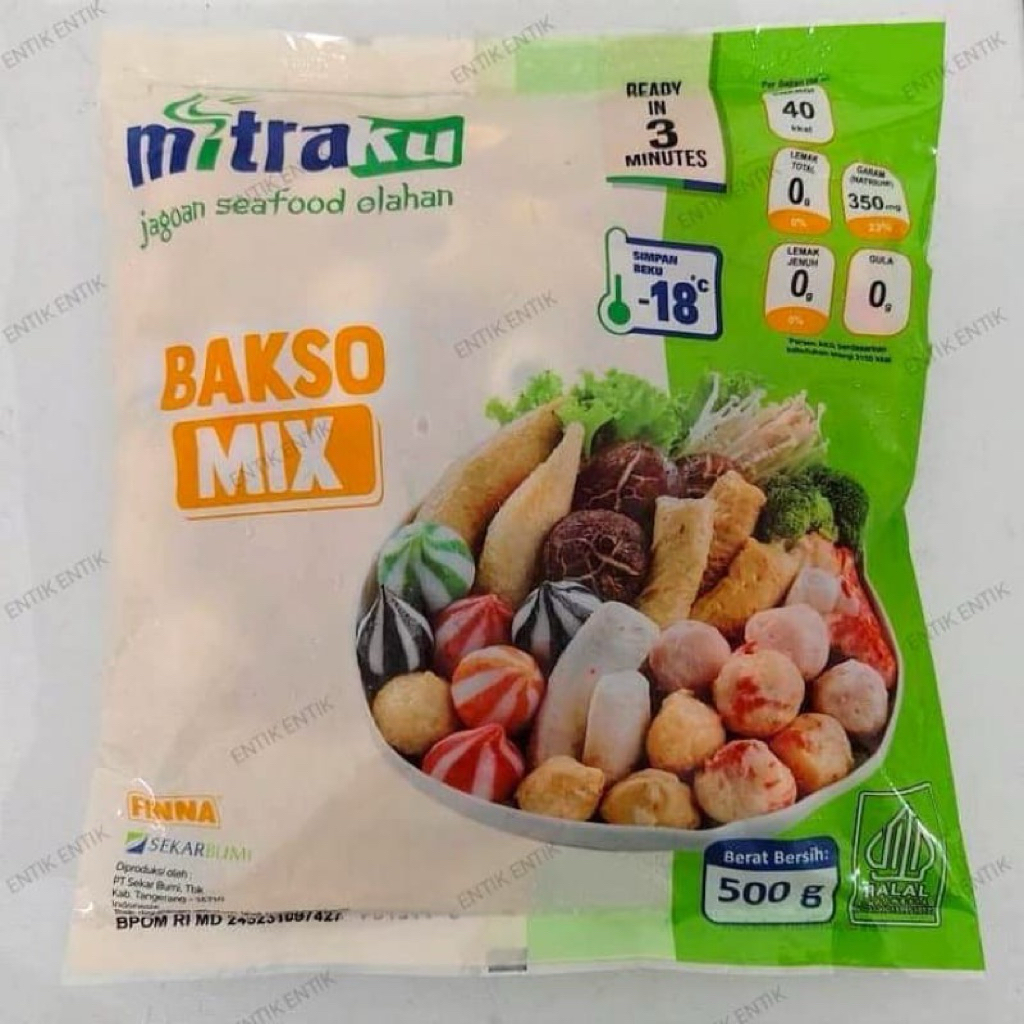 

MITRAKU BAKSO MIX SEAFOOD 500gr