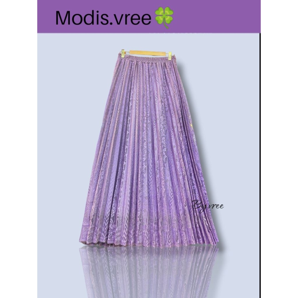 Rok brukat panjang lunara skirt plisket mayung style korea