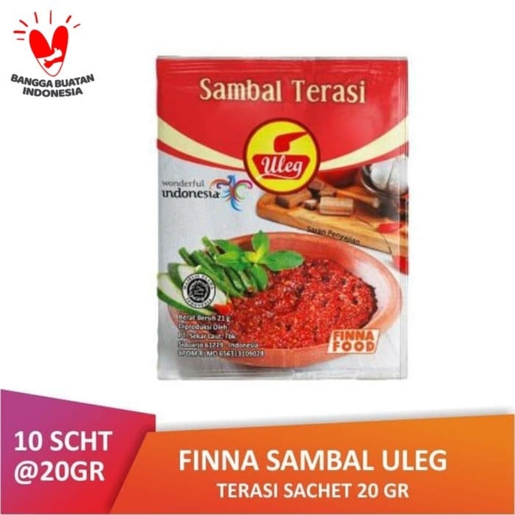 

sambal terasi uleg finna food 1 renceng / 10 sachet