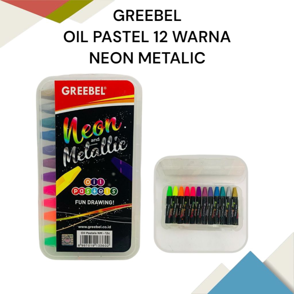 

Krayon Oil Pastel Greebel Neon Metalic 12 warna