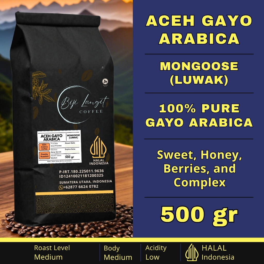 

500-gram-Biji-Kopi-Aceh-Gayo-Arabica-Luwak-Civet-100%-Pure-Arabica-Coffee-Bean