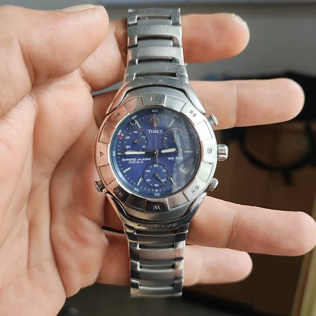 Jam Tangan Timex Indiglo Expedition Chrono Alarm Blue Dial