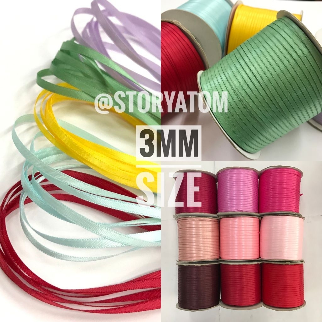 

10YARD & 20YARD - 3mm/PITA DOUBLE SATIN IMPORT / PITA POLOS / PITA KADO / PITA HAMPERS/ DSS 1/8INCH