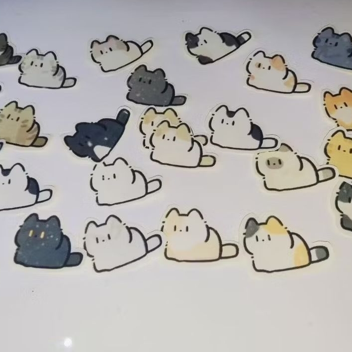

20 STICKER LUCU CARTOON MOTIF KUCING