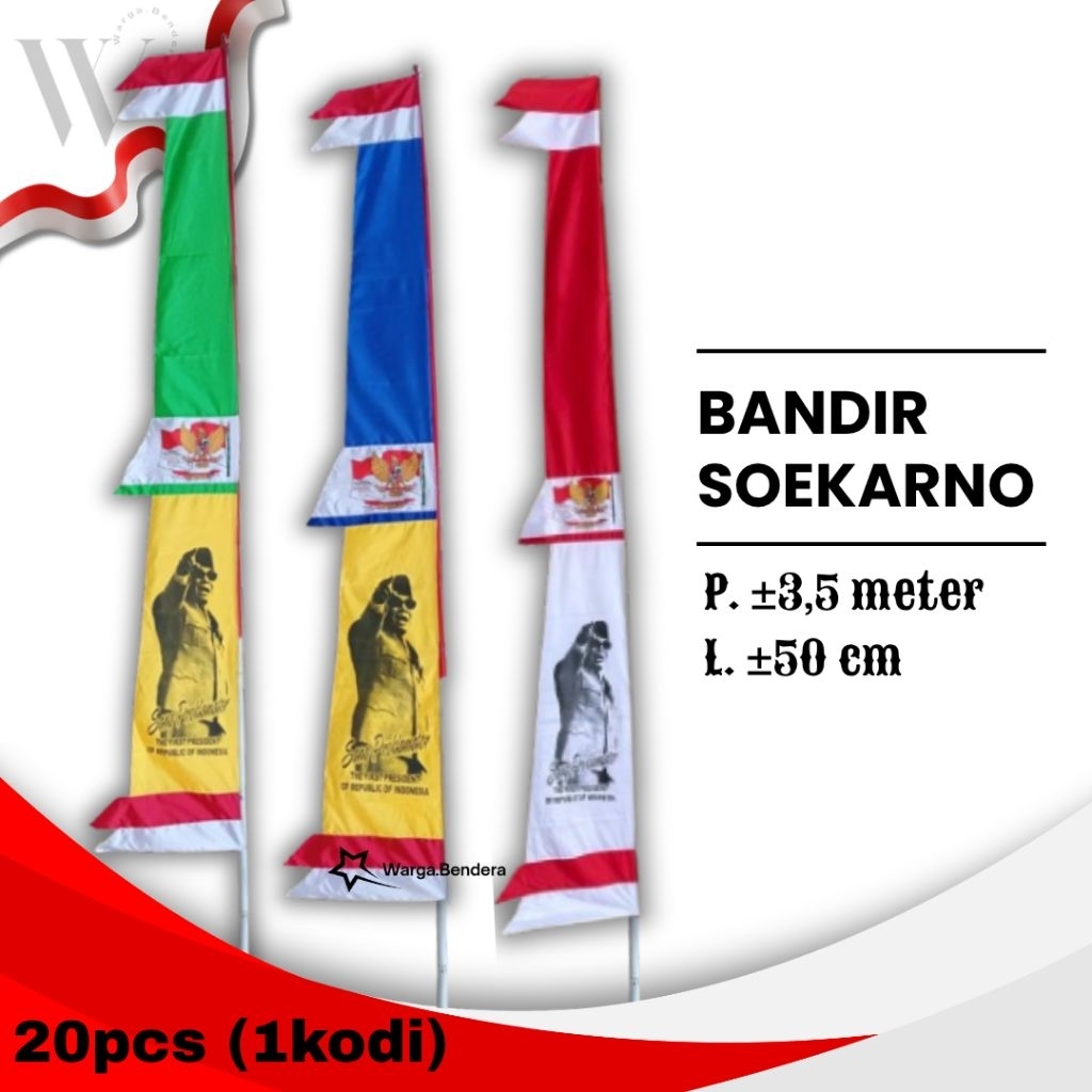 Bendera Bandir Soekarno 20pcs  | Umbul umbul soekarno