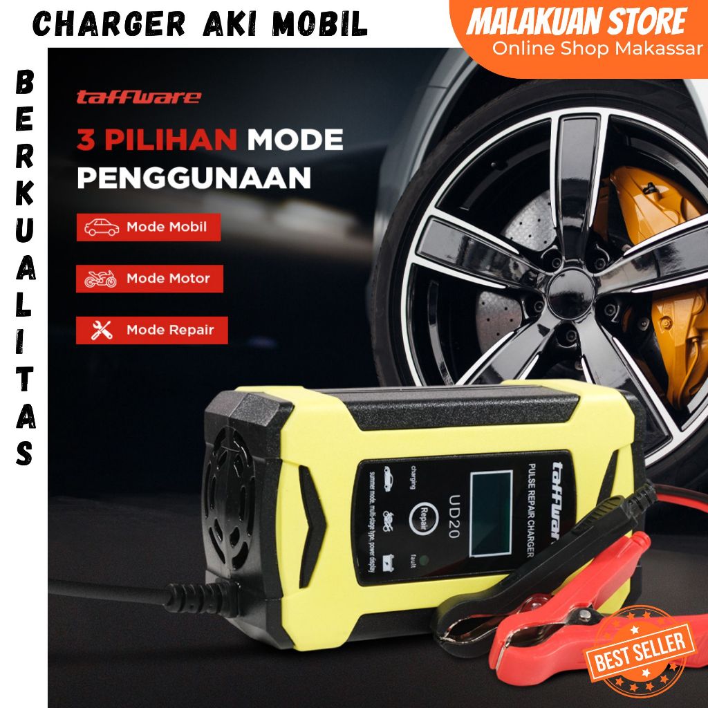 Venus Charger Aki Mobil Intelligent Battery Charger 12V Taffware  / Cas Aki