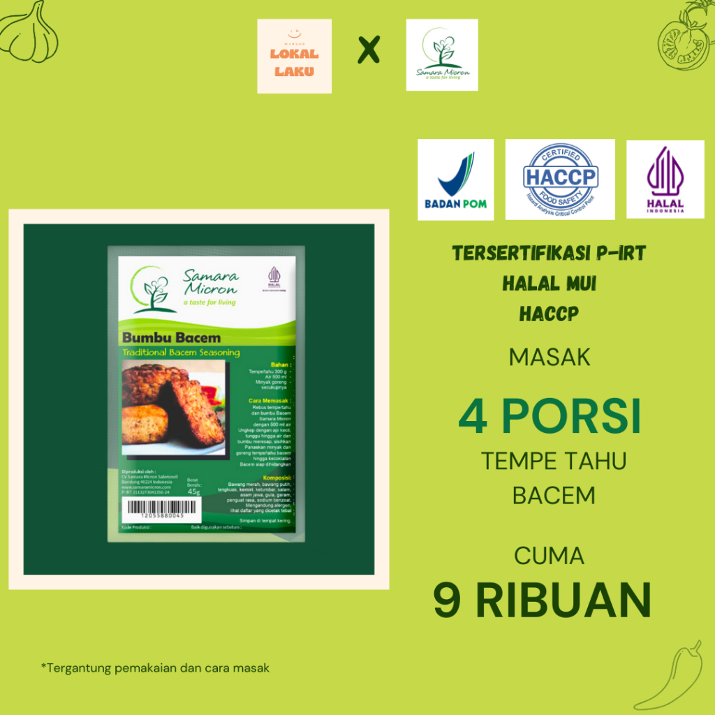 

[TERLARIS] BUMBU INSTAN MASAK TEMPE TAHU BACEM PRAKTIS SAMARA MICRON