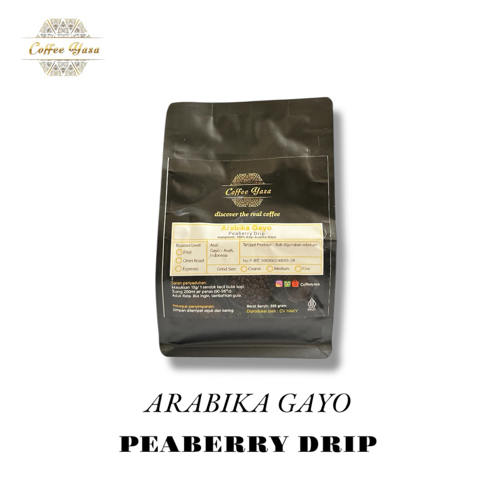 

Arabika Gayo Peaberry Drip 200gr