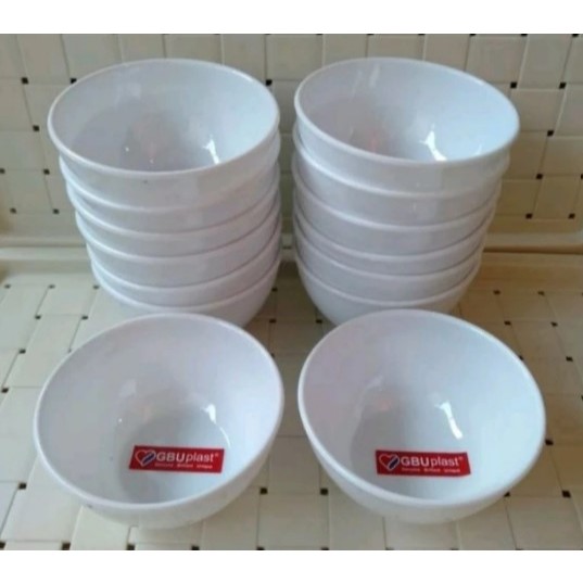 Mangkok Kecil Melamin Putih Nasi / Sup / Kuah Mangkuk 101 PUTIH  Merk GBU PLAST