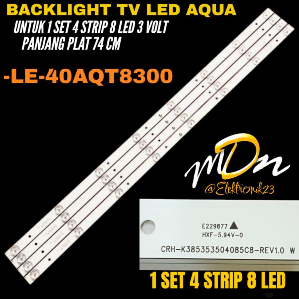 BACKLIGHT TV LED AQUA 40 INCH LE-40AQT8300 BACKLIGHT TV LED AQUA