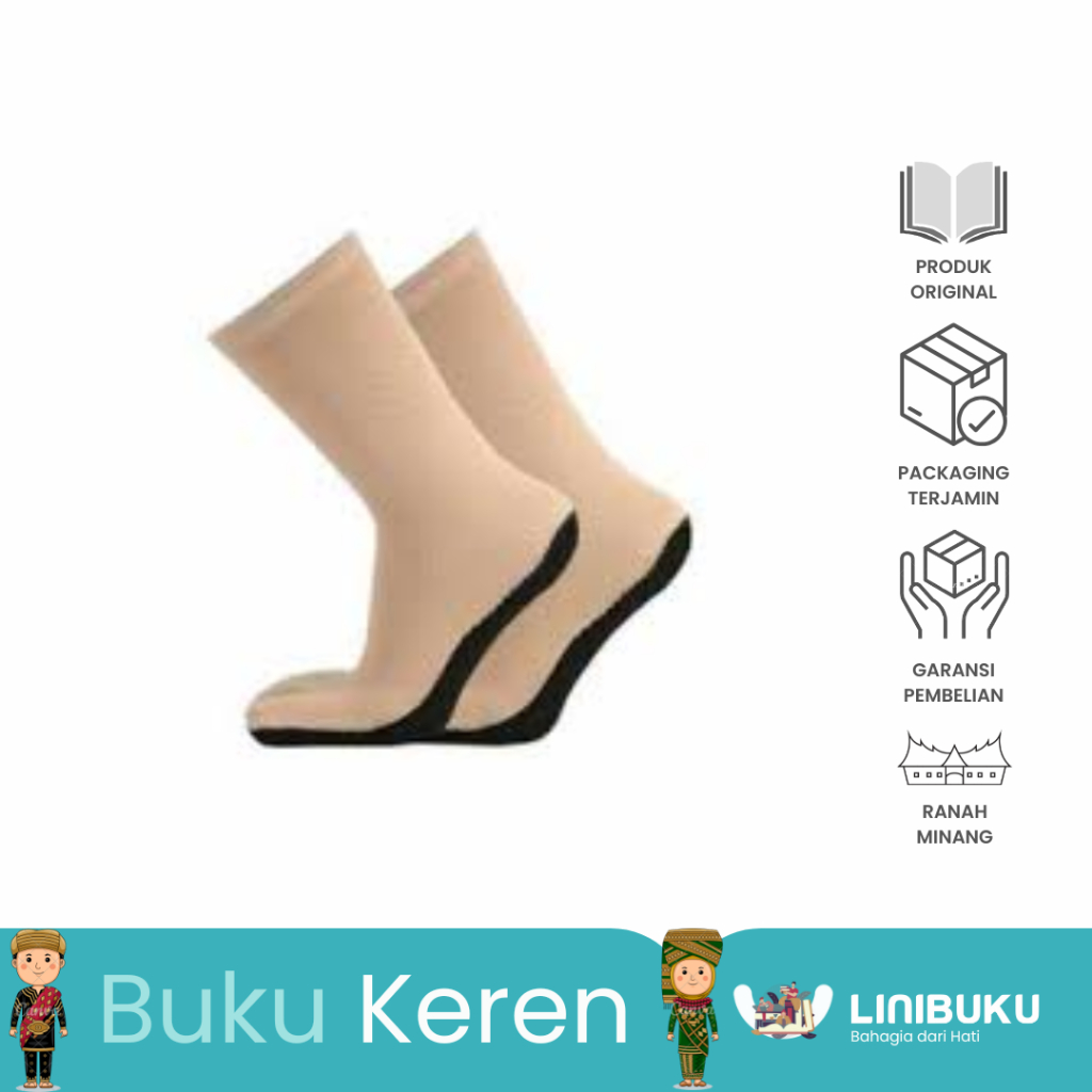 Kaos Kaki Wanita Muslimah Jempol Warna Kulit Crem Tapak Hitam / Kaos Kaki Jempol Muslimah Tapak Hita