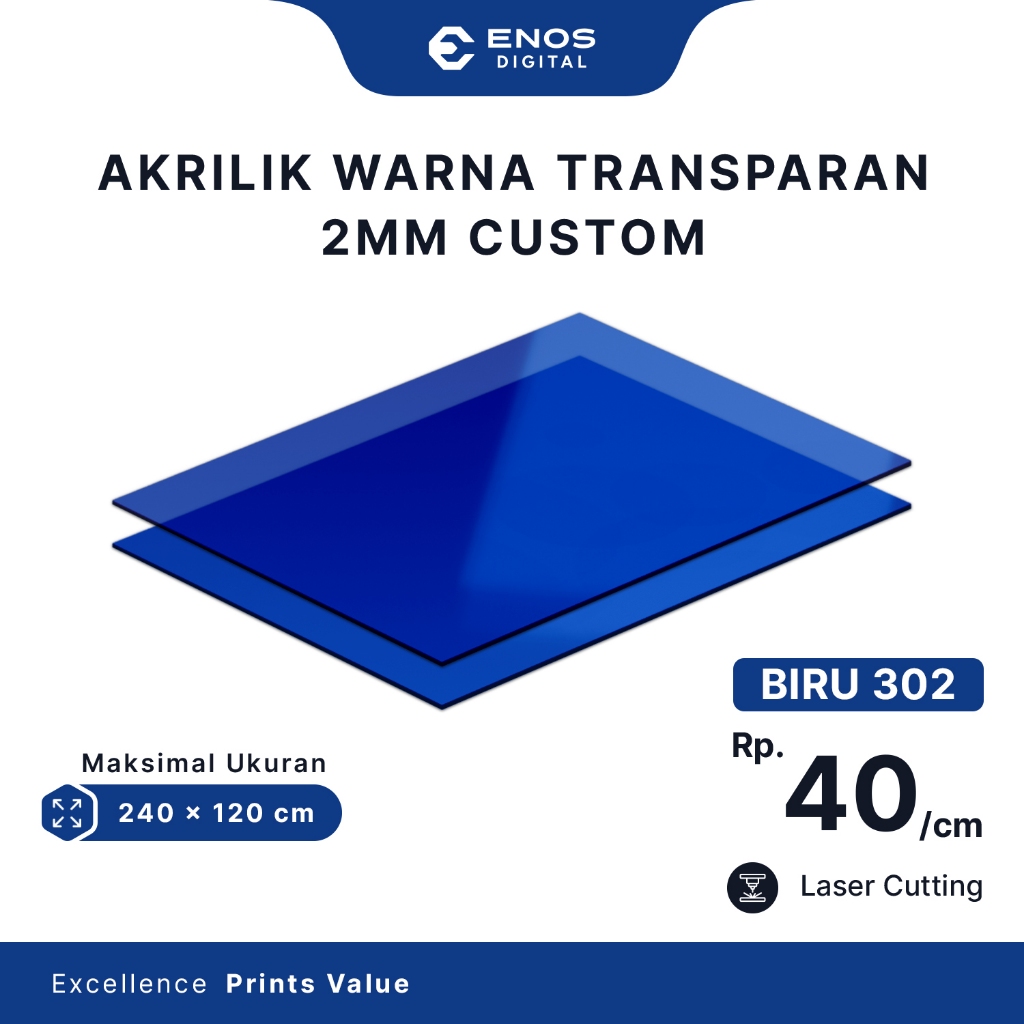

Akrilik Lembaran Transparan Warna Biru 2mm Custom Ukuran /Acrylic Sheet