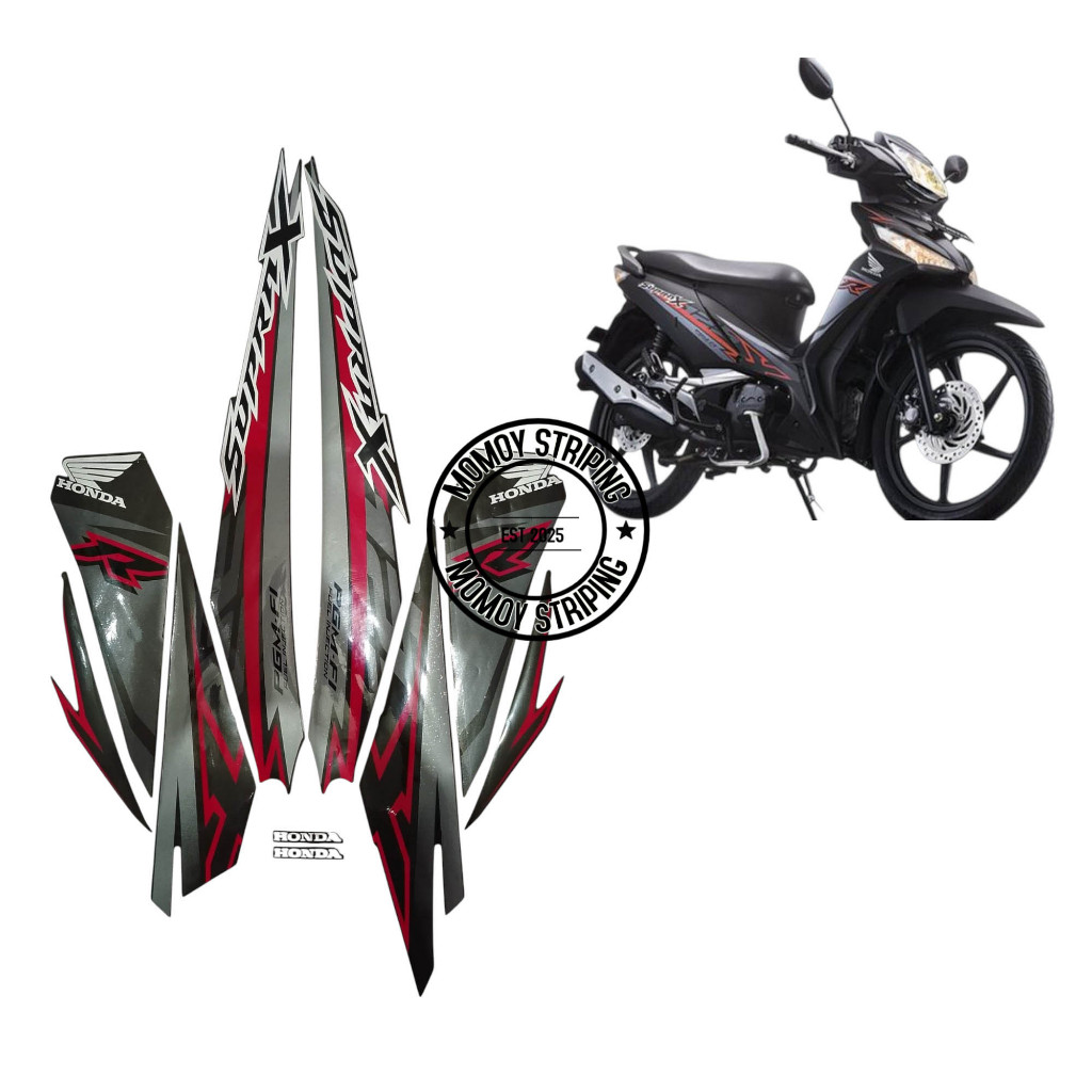 STIKER STRIPING SUPRA X 125 R 2018 FI HITAM