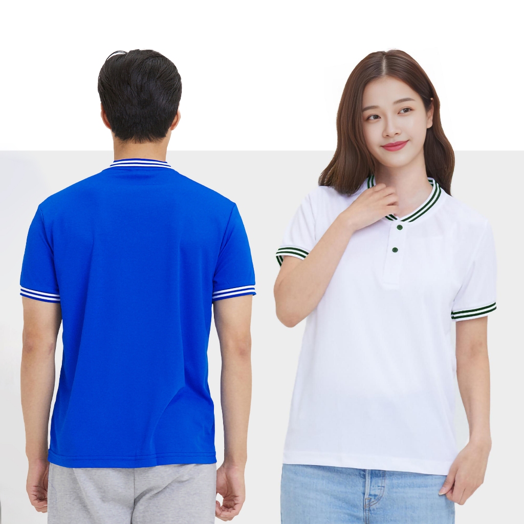 C&C Fashionable - Kaos Kerah Henley Polos | Baju Jersey Kerah Sanghai Seragam Olahraga Lengan Pendek