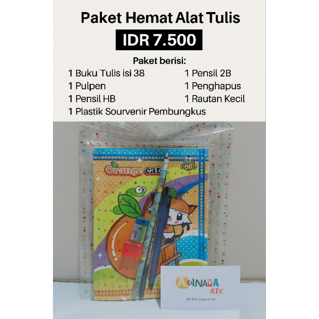 

Paket ATK Sekolah Anak Lengkap Hemat dan Murah – Cocok Souvenir Ulang Tahun