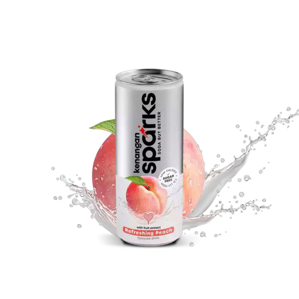 

Kenangan Sparks Minuman Karbonasi Refreshing Peach Kaleng 250 ml