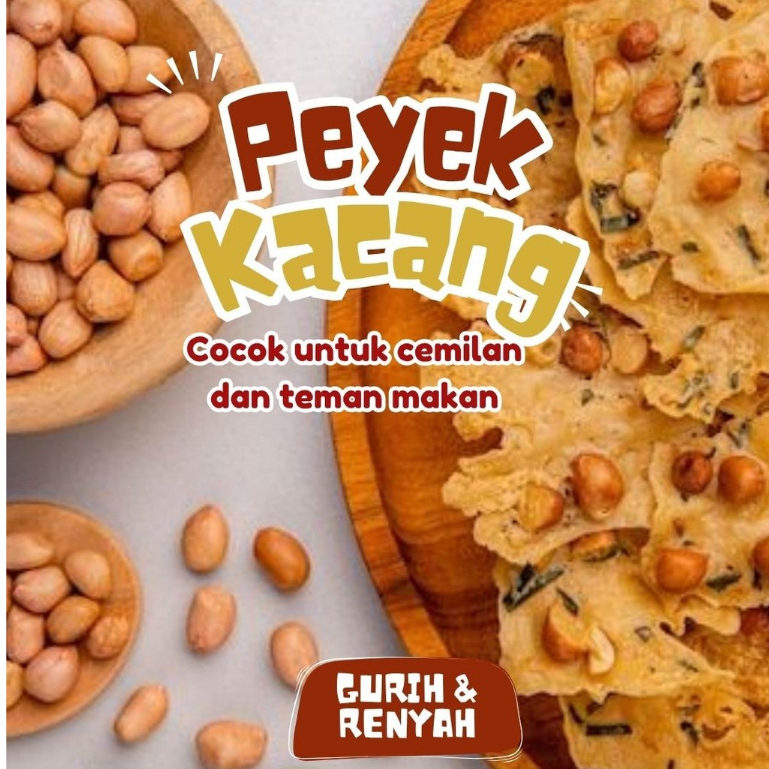 

Qiana Snack Qrispy Peyek kacang gurih renyah cemilan pendamping makan 200 gram