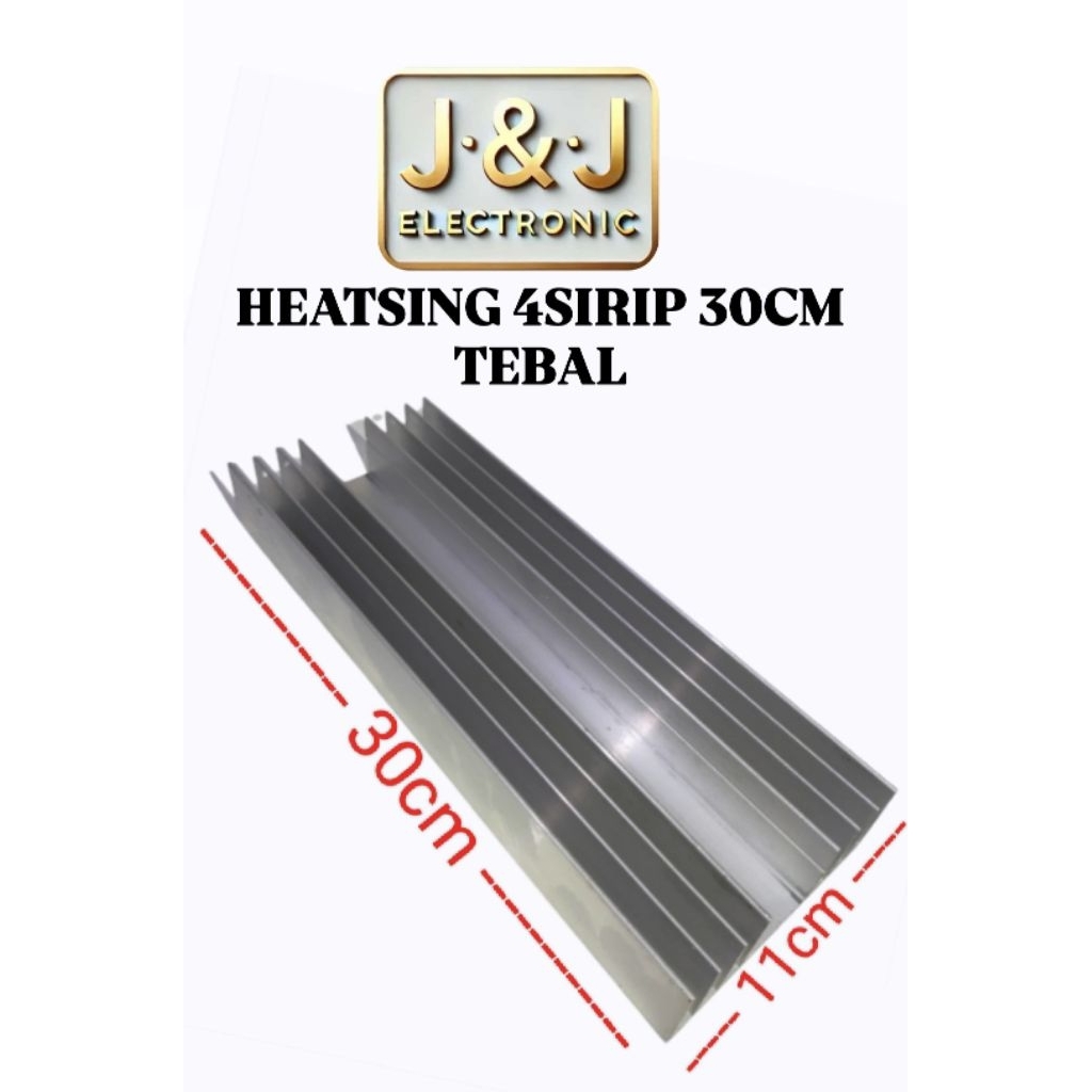 HEATSING / HEATSING PENDINGIN ALUMINIUM POWER AMPLI 30CM 4SIRIP TEBAL