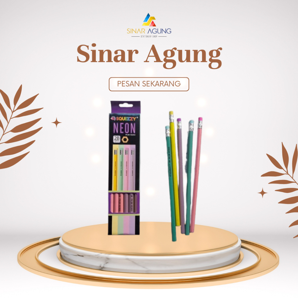 

SQUEEZY PENSIL 2B NEON ISI 12 ADA PENGHAPUS PK2B-SQ302/ PENSIL BELAJAR SEKOLAH
