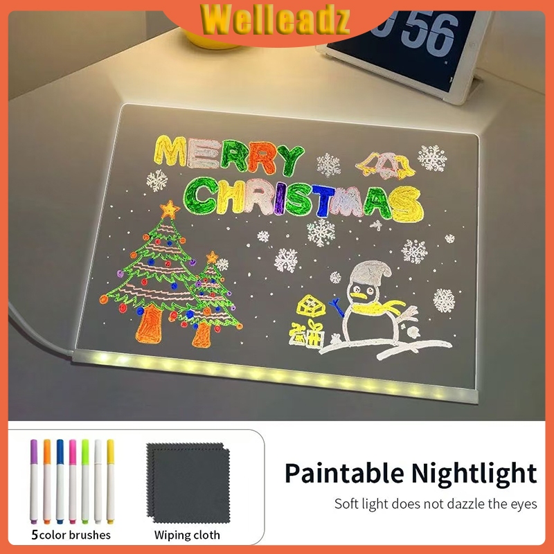 

Paintboard Acrylic Note Board Message With Led Stand | Board Planner Schedule | Acrylic Planner Table Decor