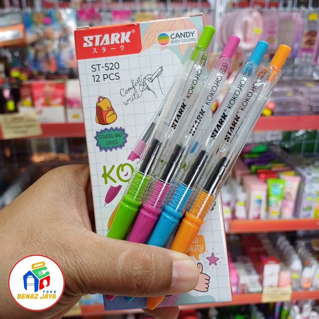 

1 LUSIN TARK PEN KOKOHO GEL PEN 0.5 PULPEN GEL 0.5mm STARK ST-520 KOKOHO (HARGA PER LUSIN))