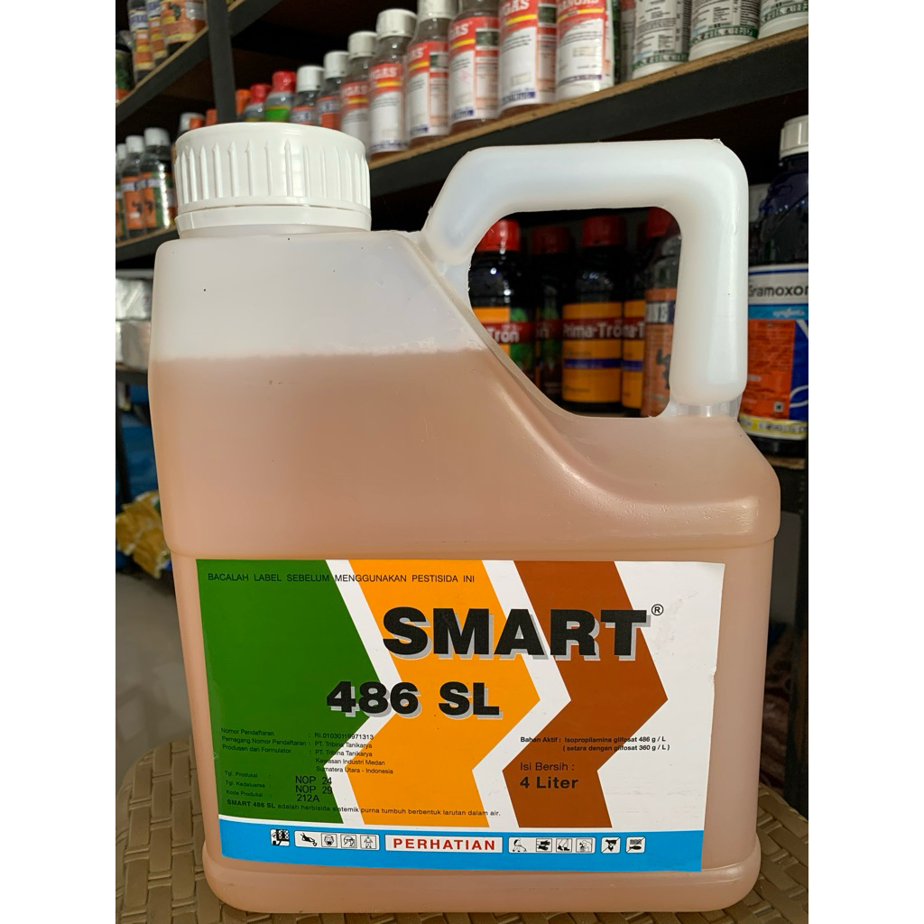 Herbisida SMART 486 SL racun rumput sistemik sampai ke akar kemasan 4 Liter