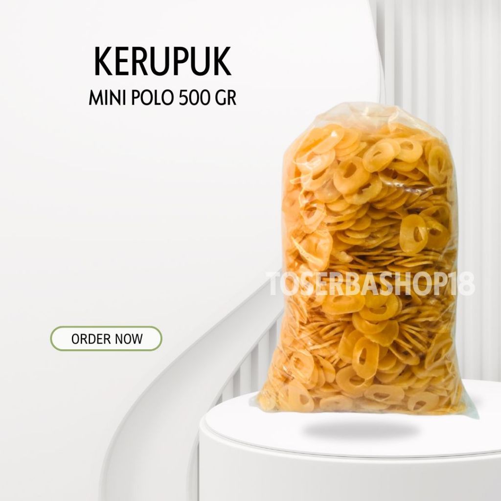 

Bahan Mentah / Krupuk Kerupuk Mini Polo 500gr